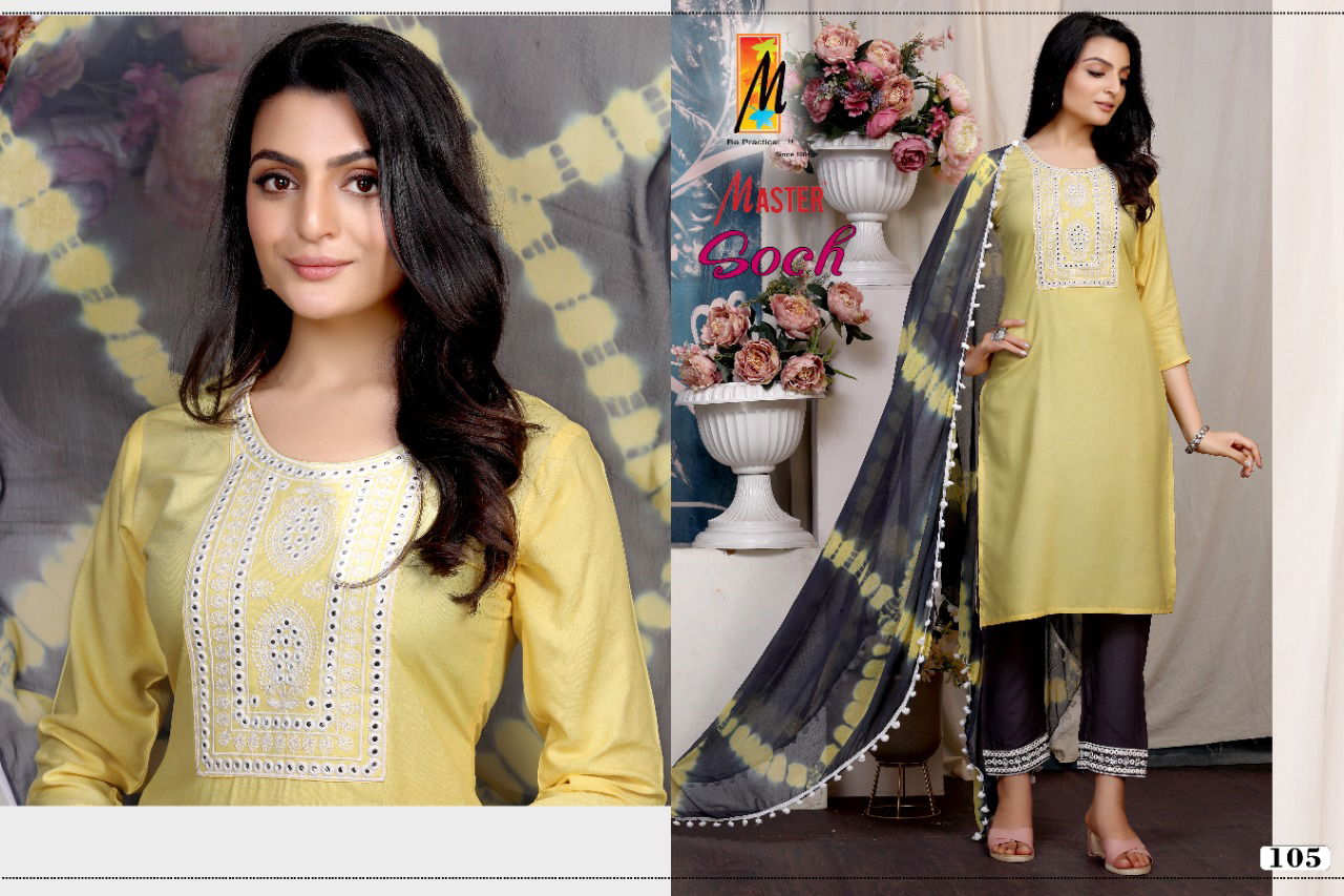 Master Soch Fancy Ethnic Wear Wholesale Readymade Suit Catalog
